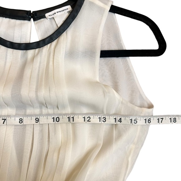 Club Monaco Silk Chiffon Pleated Sleeveless Crew Neck One Piece Jumpsuit - Picture 11 of 13